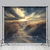 Lofaris Sunset Sky Beach Dusk Wheat Field Photo Backdrop